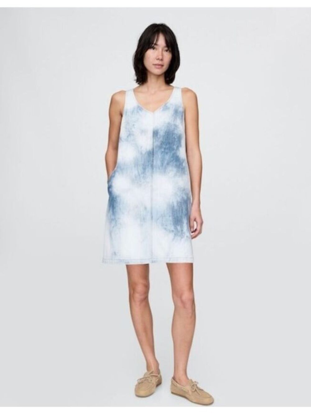 NWT UltraSoft Denim Mini Dress Blue Tie Dye  NWT